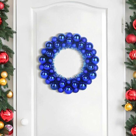 Kerstbal Kransen 2 pcs Blauw 33 x 33 x 7 cm Polystyreen 3