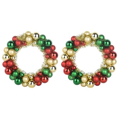 Kerstbal Kransen 2 pcs Multikleur 33 x 33 x 7 cm Polystyreen 2