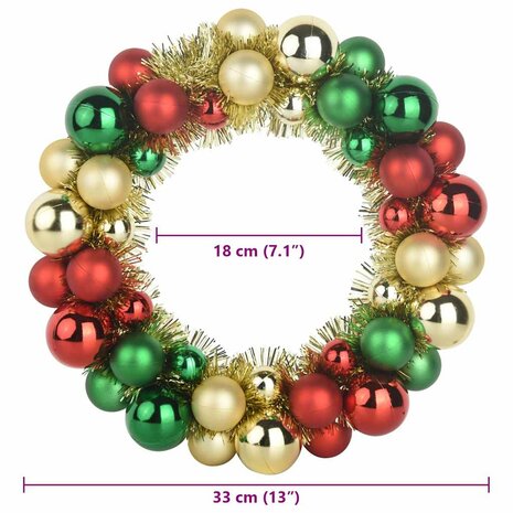 Kerstbal Kransen 2 pcs Multikleur 33 x 33 x 7 cm Polystyreen 8