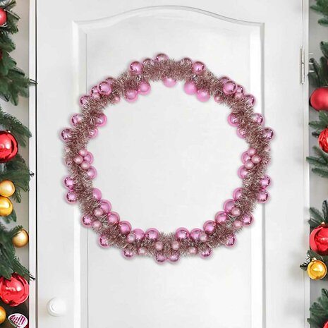 Kerstbal Guirlande Roze 186 cm Polystyreen 3