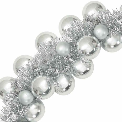 Kerstbal Guirlande Zilver 186 cm Polystyreen 6