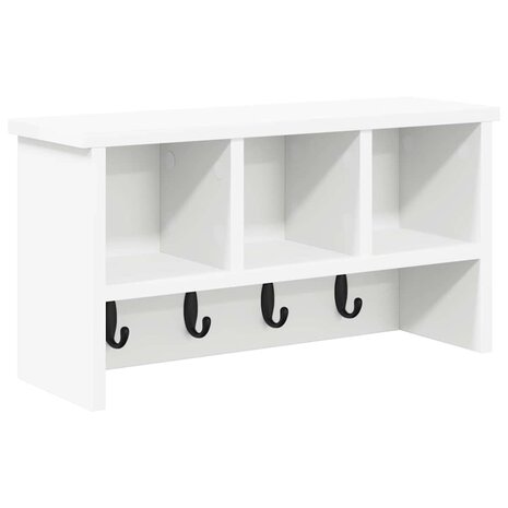 Wandgemonteerde kapstok Wit 50 x 16 x 26 cm Bewerkt hout 2