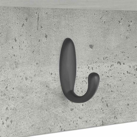 Wandgemonteerde kapstok met plank Beton Grijs 50 x 16 x 26 cm 9