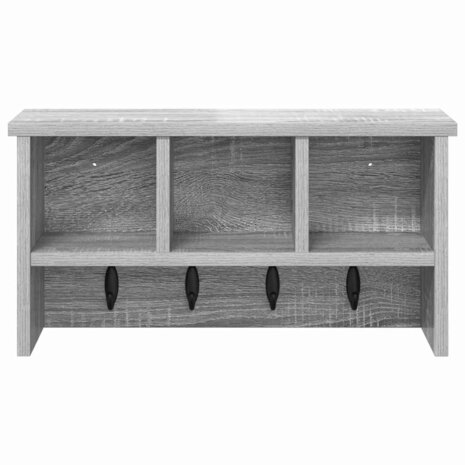 Wandgemonteerde kapstok met plank Grijs Sonoma 50 x 16 x 26 cm 5