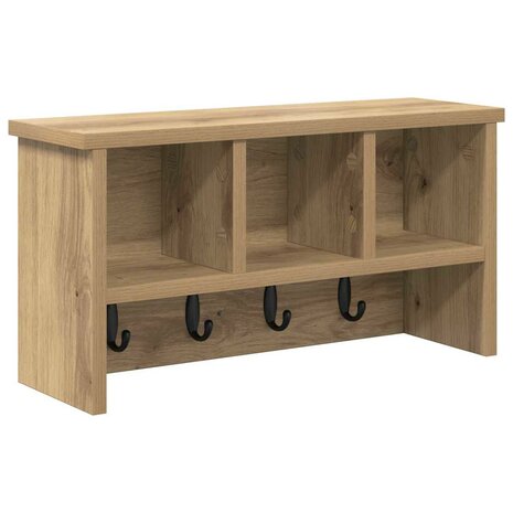 Wandgemonteerde kapstok met plank Artisan Eiken 50 x 16 x 26 cm 2