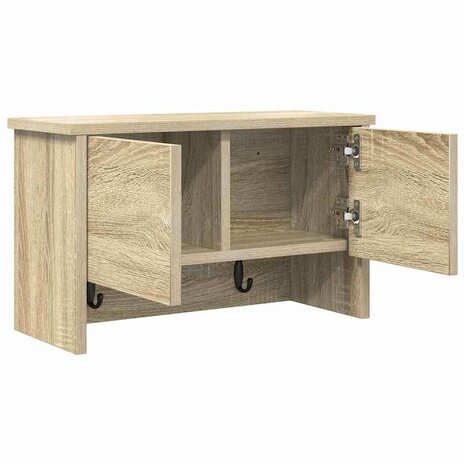 Wandgemonteerde kapstok met plank Sonoma Eiken 50 x 20 x 30 cm 5