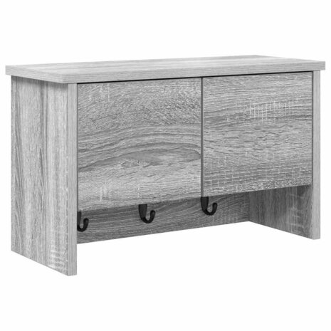 Wandgemonteerde kapstok met plank Grijs Sonoma 50 x 20 x 30 cm 2