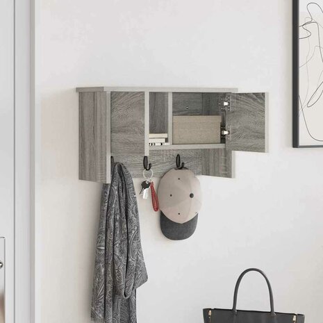 Wandgemonteerde kapstok met plank Grijs Sonoma 50 x 20 x 30 cm 4