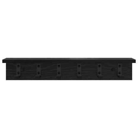 Wandgemonteerde kapstok Zwart Eiken 60 x 10,5 x 10,5 cm 5