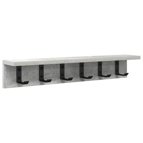 Wandgemonteerde kapstok Beton Grijs 60 x 10,5 x 10,5 cm 2