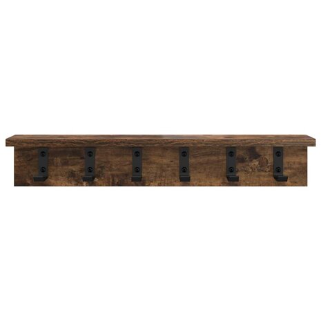 Wandgemonteerde kapstok Gerookt eiken 60 x 10,5 x 10,5 cm 5