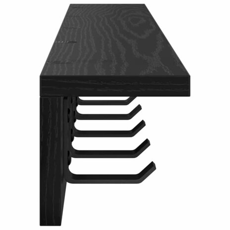 Wandgemonteerde kapstok Zwart Eiken 80 x 10,5 x 10,5 cm 6