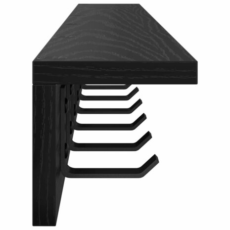 Wandgemonteerde kapstok Zwart Eiken 100 x 10,5 x 10,5 cm 6