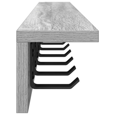 Wandgemonteerde kapstok Grijs Sonoma 100 x 10,5 x 10,5 cm 6