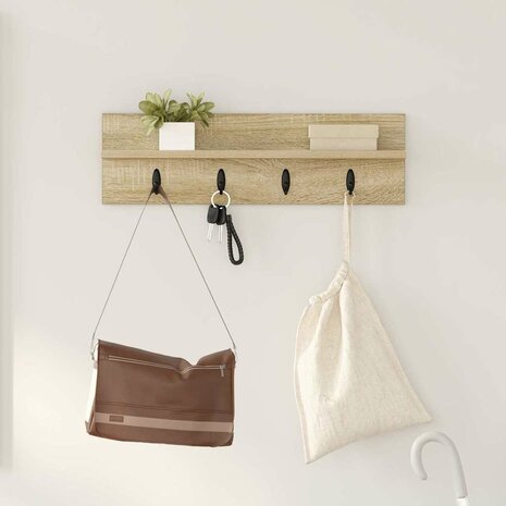 Wandgemonteerde kapstok Sonoma Eiken 60 x 10,5 x 18 cm 1