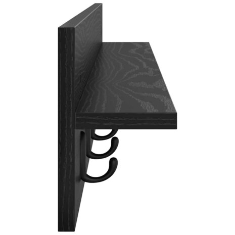 Wandgemonteerde kapstok Zwart Eiken 100 x 10,5 x 18 cm 6