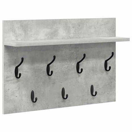 Wandgemonteerde kapstok met plank Beton Grijs 60 x 40 x 12 cm 2