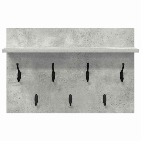 Wandgemonteerde kapstok met plank Beton Grijs 60 x 40 x 12 cm 5