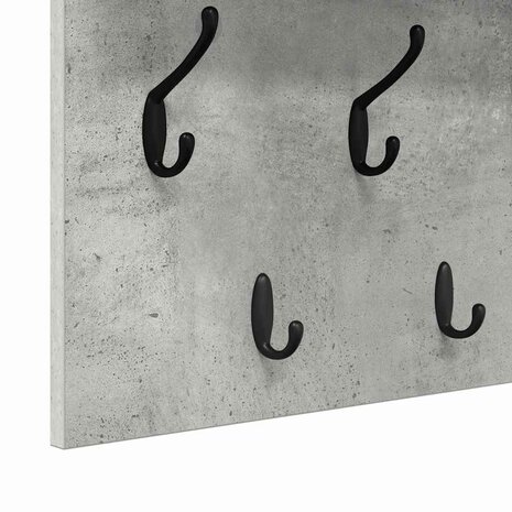 Wandgemonteerde kapstok met plank Beton Grijs 60 x 40 x 12 cm 8