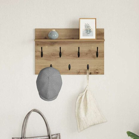 Wandgemonteerde kapstok met plank Artisan Eiken 60 x 40 x 12 cm 4