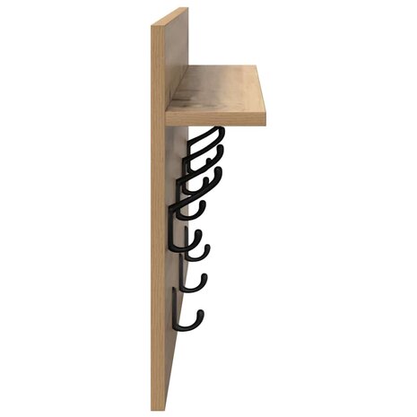 Wandgemonteerde kapstok met plank Artisan Eiken 60 x 40 x 12 cm 6