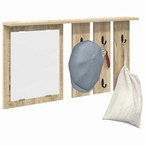 Wandgemonteerde kapstok met plank Sonoma eiken 85 x 10 x 45 cm 3