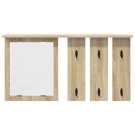 Wandgemonteerde kapstok met plank Sonoma eiken 85 x 10 x 45 cm 5