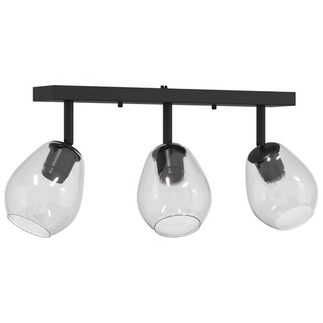 Plafondspot Zwart 54 x 13 x 26 cm Glas en Metaal 2