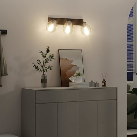 Plafondspot Zwart 54 x 13 x 26 cm Glas en Metaal 3