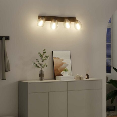 Plafondspot Zwart 73.5 x 13 x 26 cm Glas en Metaal 3