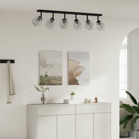 Plafondspot Zwart 110,5 x 13 x 26 cm Glas en Metaal 1