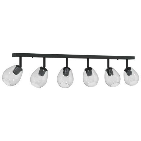 Plafondspot Zwart 110,5 x 13 x 26 cm Glas en Metaal 2