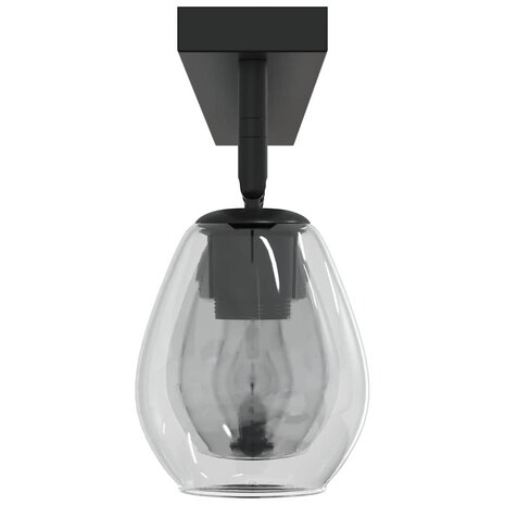 Plafondspot Zwart 110,5 x 13 x 26 cm Glas en Metaal 7
