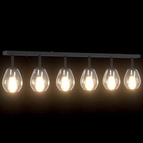 Plafondspot Zwart 110,5 x 13 x 26 cm Glas en Metaal 10