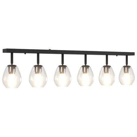 Plafondspot Zwart 110,5 x 13 x 26 cm Glas en Metaal 11