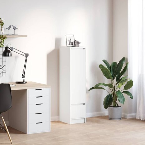 Highboard 29,5x34x119,5 cm spaanplaat wit 1