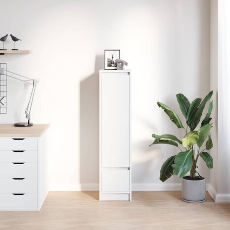 Highboard 29,5x34x119,5 cm spaanplaat wit 3