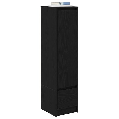 Highboard 29,5x34x119,5 cm spaanplaat zwart eikenkleurig 4
