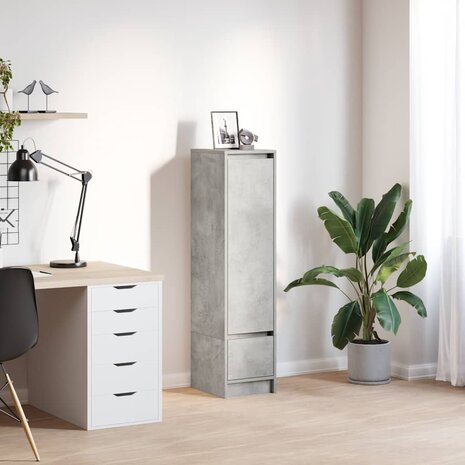 Highboard 29,5x34x119,5 cm spaanplaat betongrijs 1
