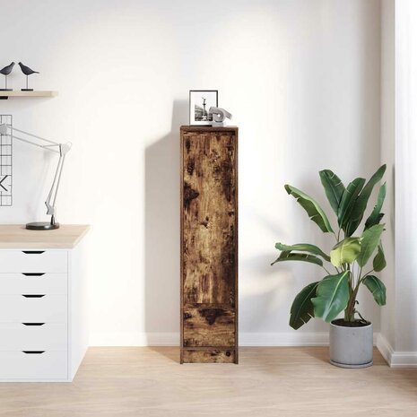 Highboard 29,5x34x119,5 cm spaanplaat gerookt eikenkleurig 3