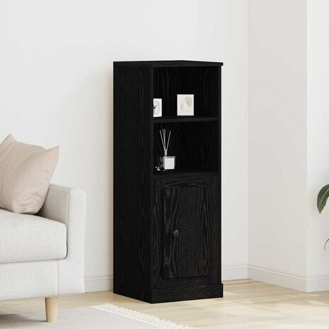 Highboard Zwart Eiken 36 x 35,5 x 103,5 cm Bewerkt hout 1