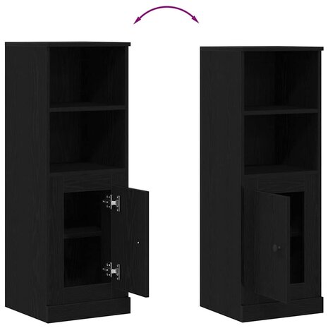 Highboard Zwart Eiken 36 x 35,5 x 103,5 cm Bewerkt hout 10