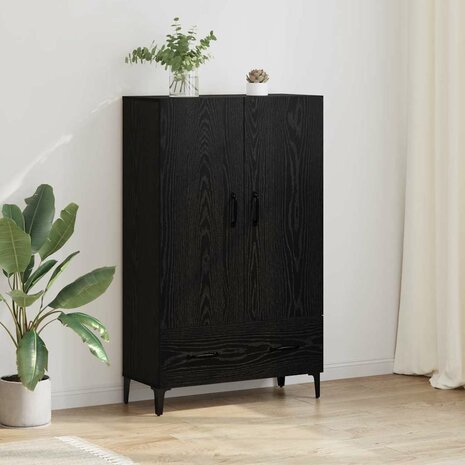 Highboard Zwart Eiken 70 x 31 x 115 cm Gemonteerd hout en ijzer 1