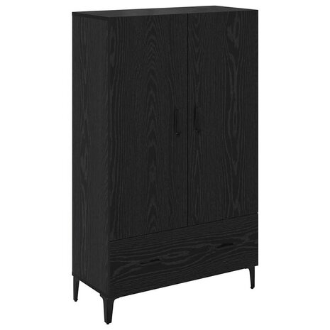 Highboard Zwart Eiken 70 x 31 x 115 cm Gemonteerd hout en ijzer 2
