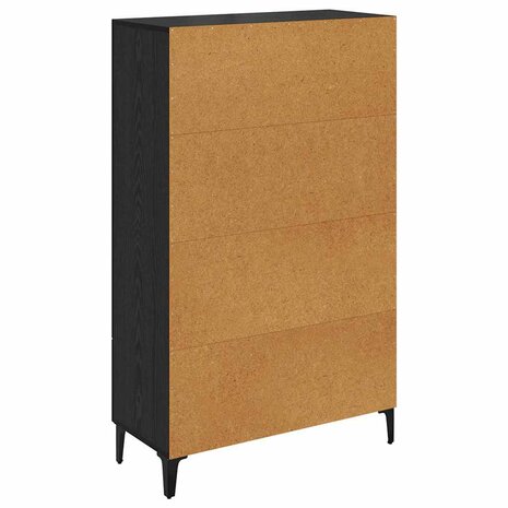 Highboard Zwart Eiken 70 x 31 x 115 cm Gemonteerd hout en ijzer 8
