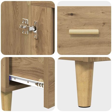 Highboard met lade Artisan Eiken 70 x 31 x 115 cm Bewerkt hout 9