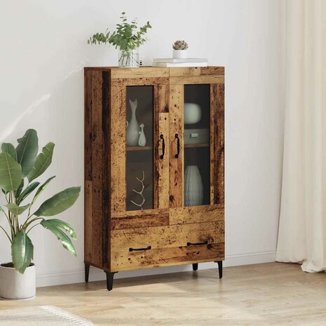Highboard Oud Hout 70 x 31 x 115 cm Gemonteerd hout en ijzer 1