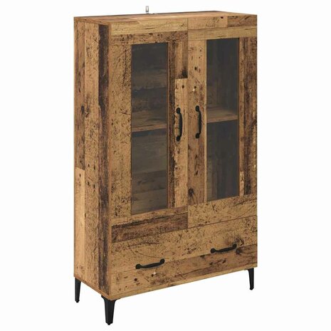 Highboard Oud Hout 70 x 31 x 115 cm Gemonteerd hout en ijzer 2