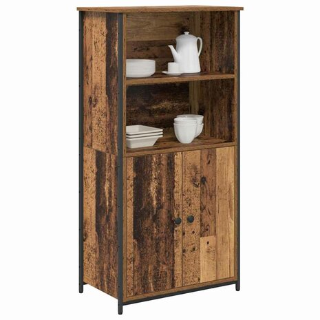 Highboard Oud Hout 62 x 36 x 121,5 cm Bewerkt hout 3
