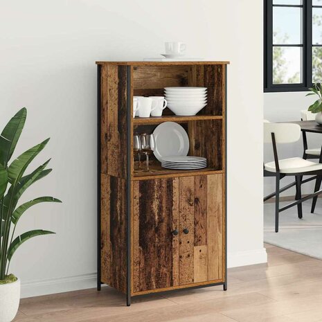 Highboard Oud Hout 62 x 36 x 121,5 cm Bewerkt hout 4